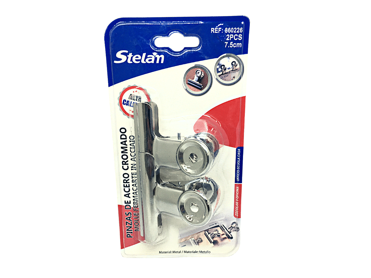 Pinzas Aprieta Papel Binder Clip De Acero Cromado 7.5cm