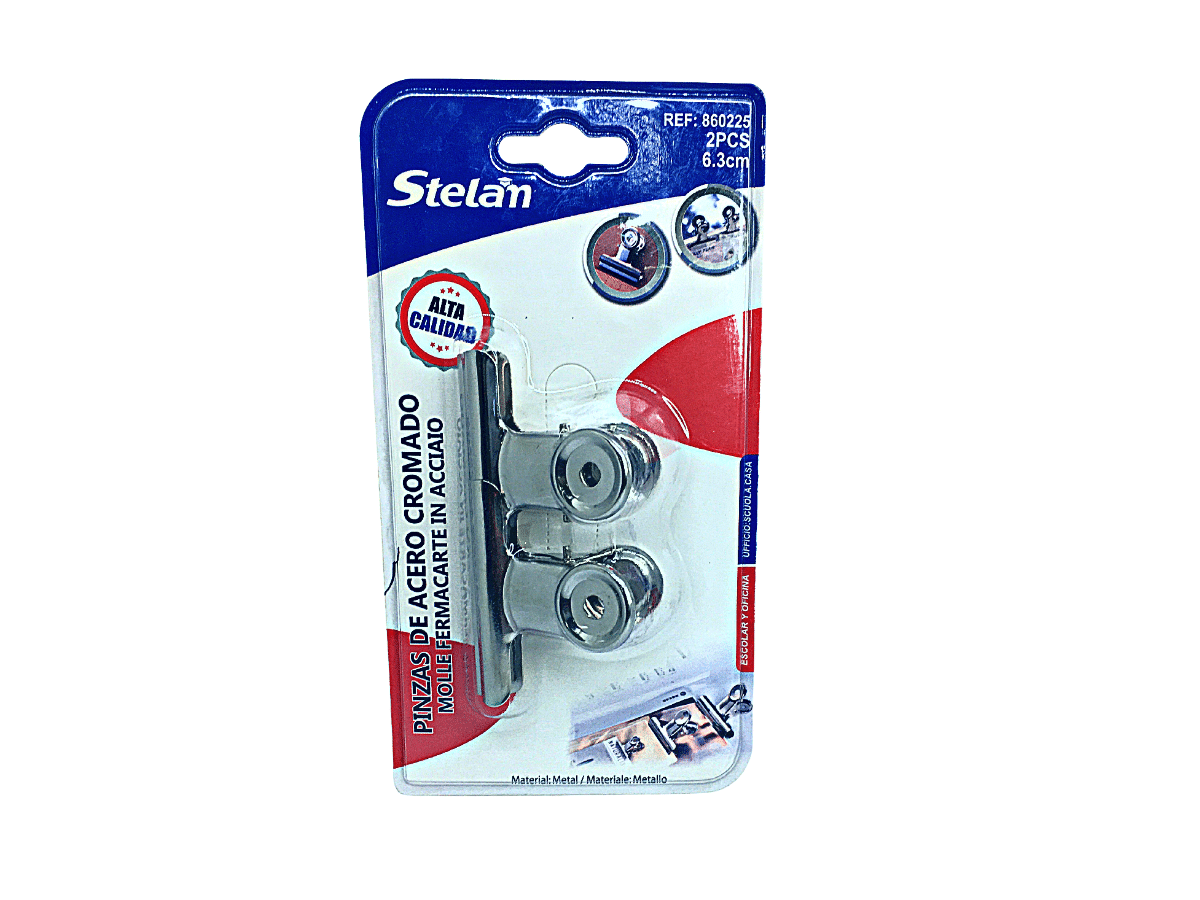 Pinzas Aprieta Papel Binder Clip De Acero Cromado 6.3cm