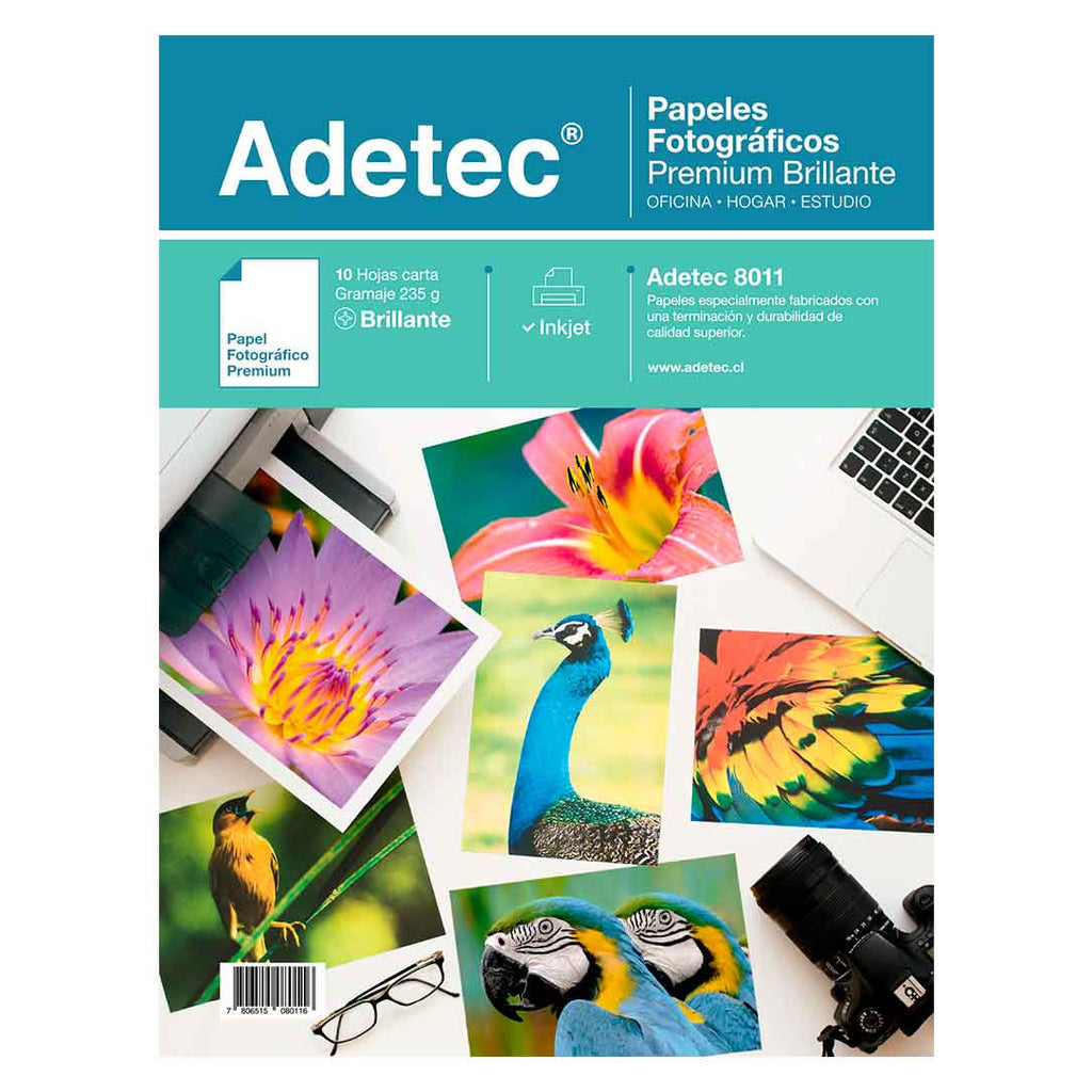 Papel Fotográfico Inkjet Glossy Carta 235gr X 10 Hojas - 8011