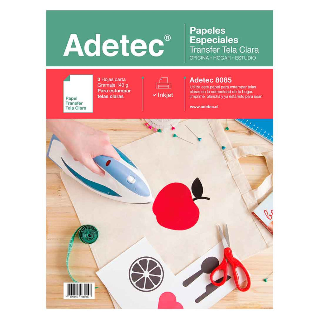 Papel Transfer Telas Claras Carta X 3 Hojas - 8085