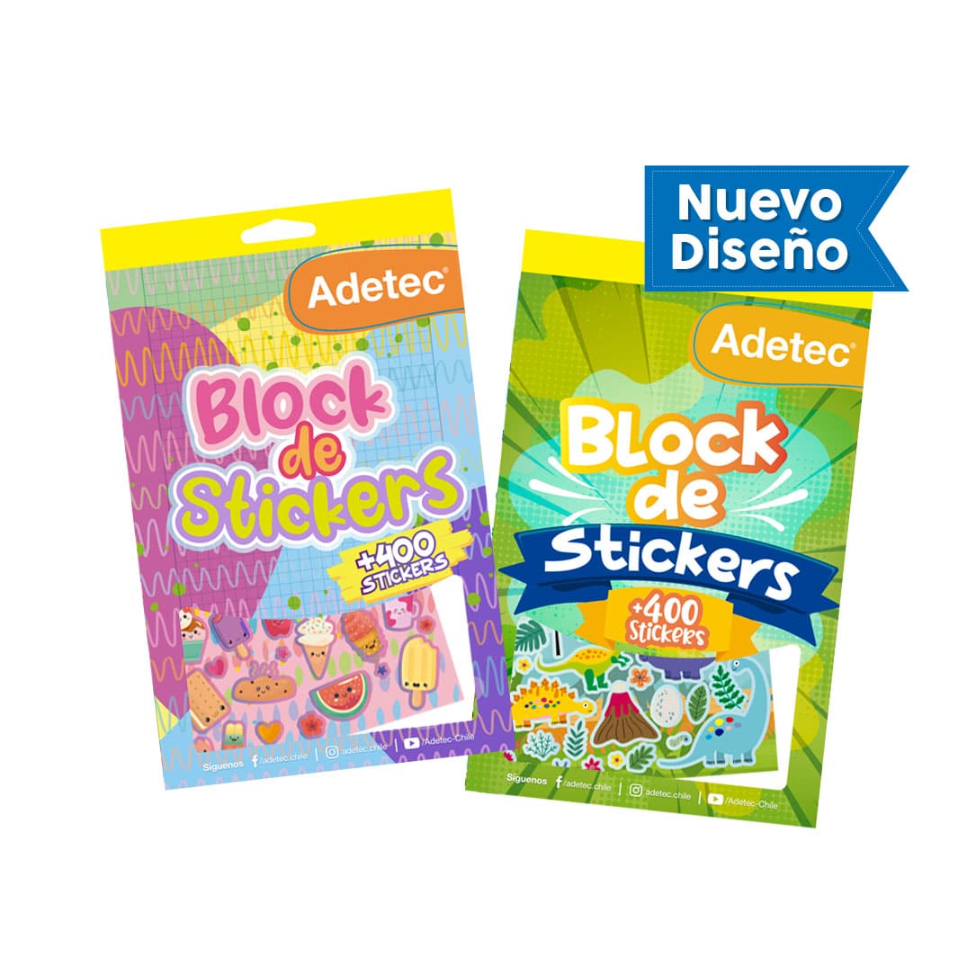 Block De Stickers Niño y Niña Adetec +400 Stickers - 820 - Niña