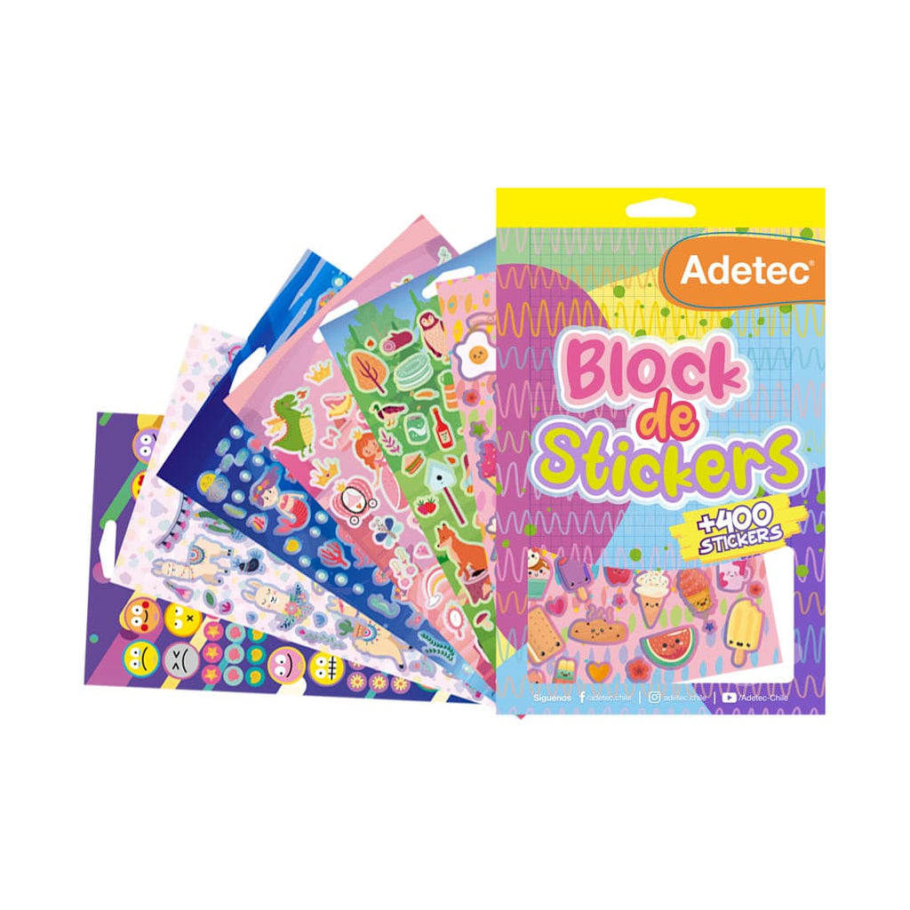 Block De Stickers Niño y Niña Adetec +400 Stickers - 820