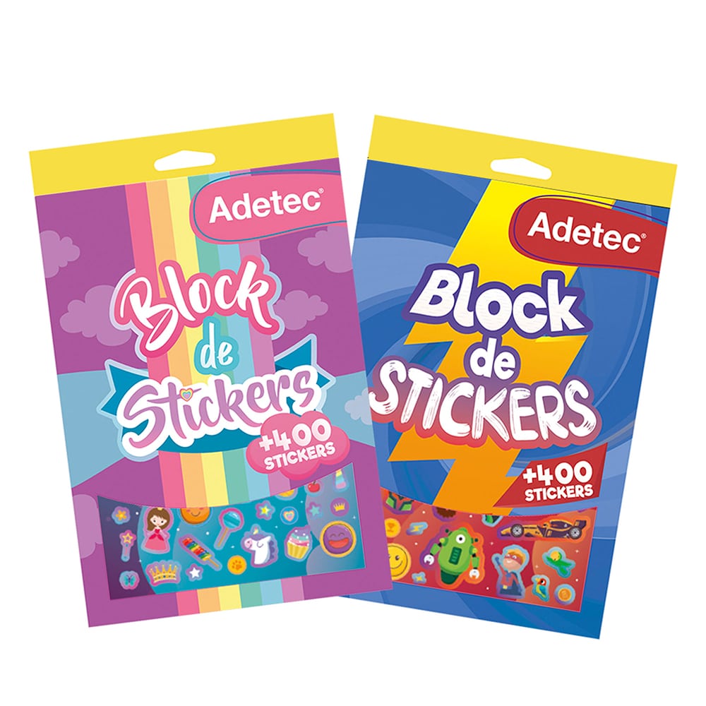 Block De Stickers Niño y Niña Adetec +400 Stickers - 820