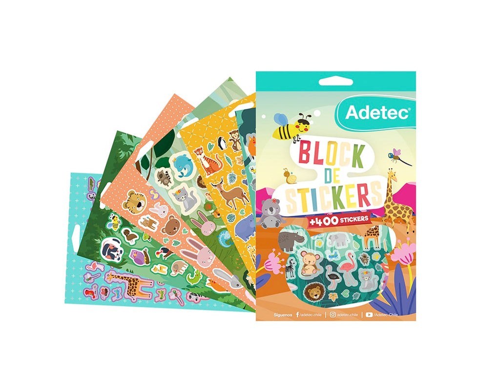 Block De Stickers Animalitos Adetec +400 Stickers