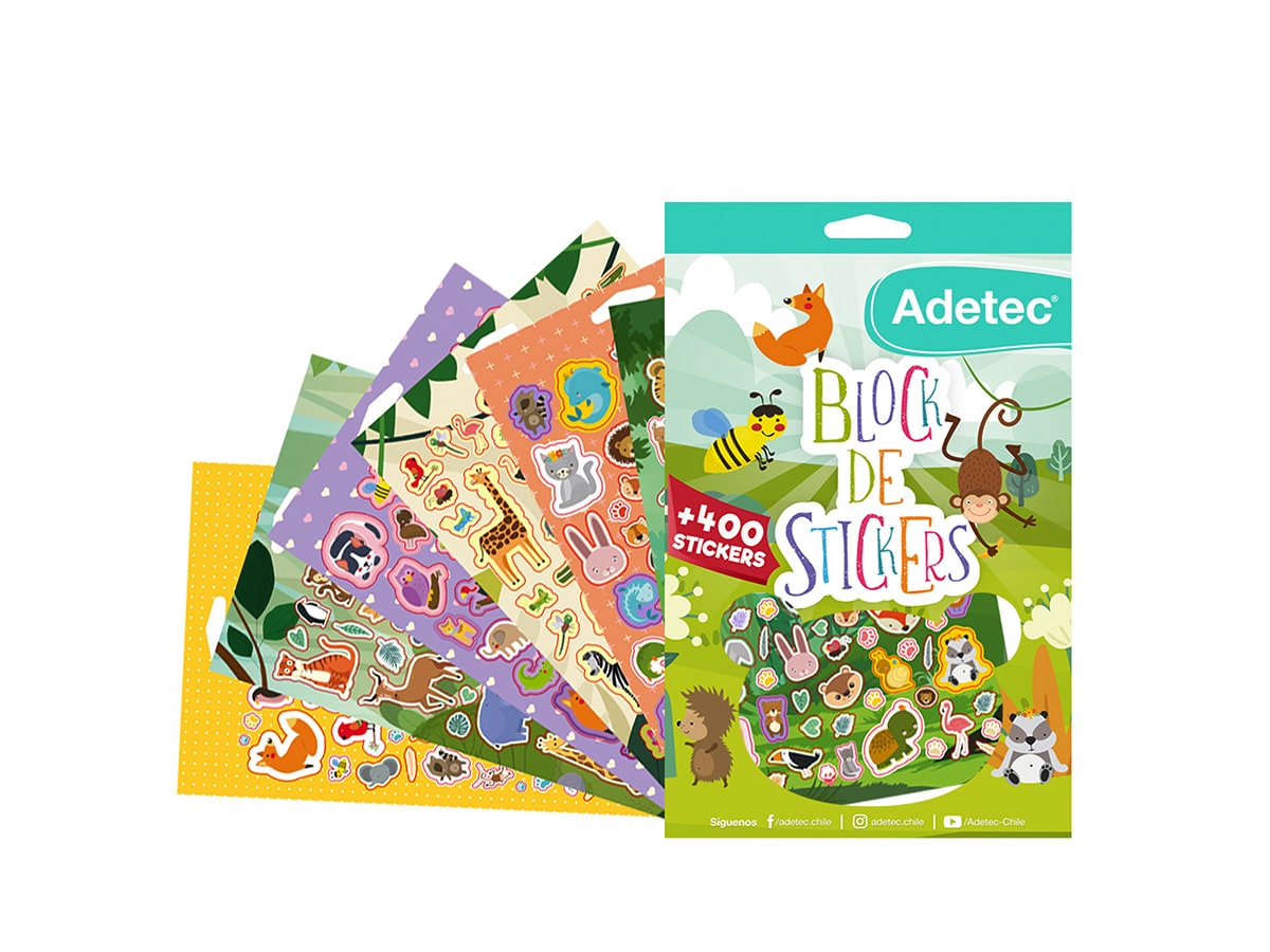 Block De Stickers Animalitos Adetec +400 Stickers