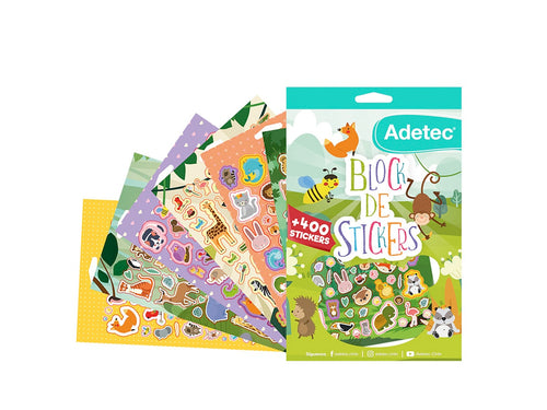 Block De Stickers Animalitos Adetec +400 Stickers