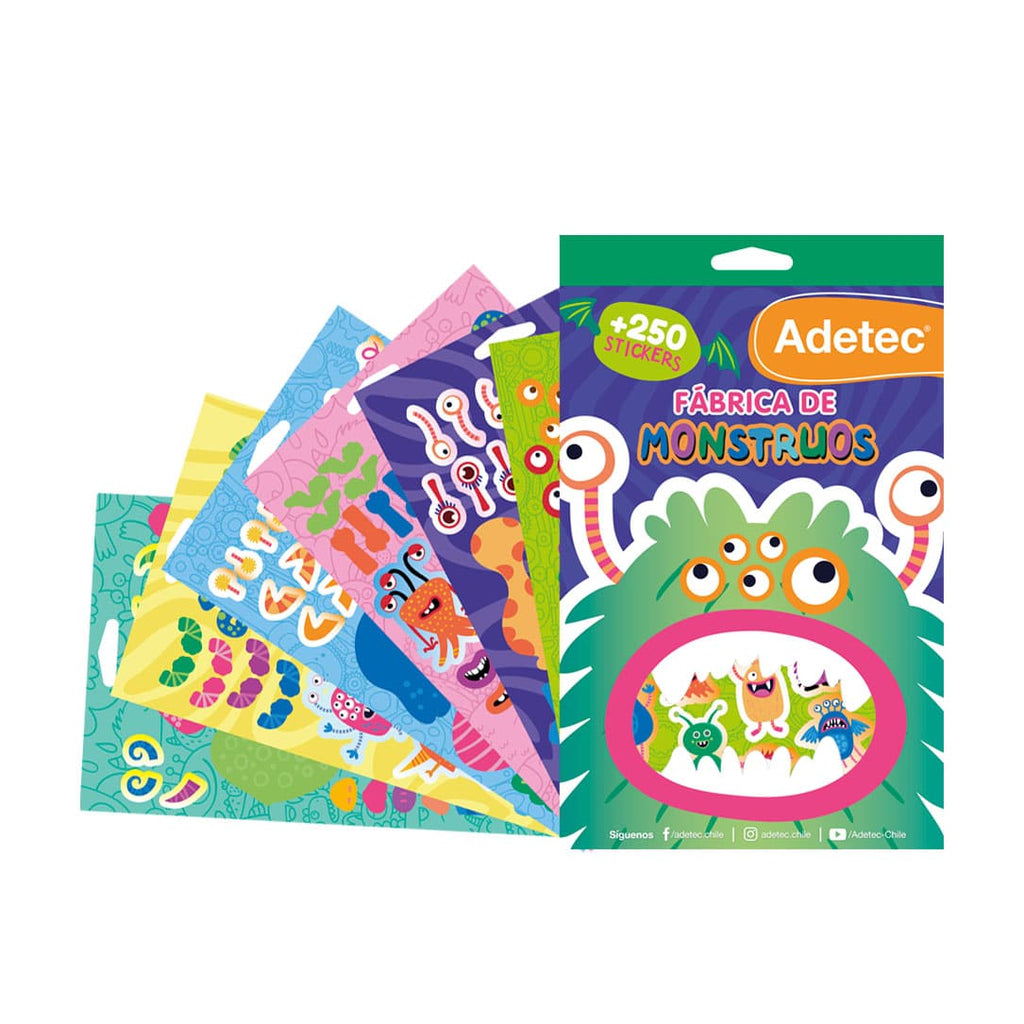 Block De Stickers Fabrica De Monstruos +250 Stickers Adetec - 822