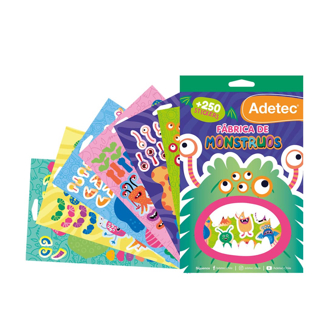 Block De Stickers Fabrica De Monstruos +250 Stickers Adetec - 822