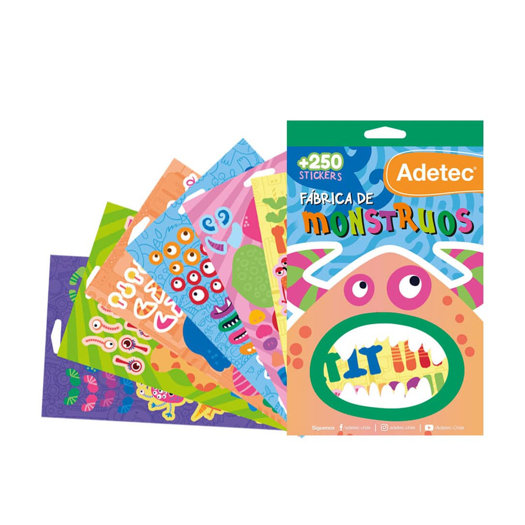 Block De Stickers Fabrica De Monstruos +250 Stickers Adetec - 822