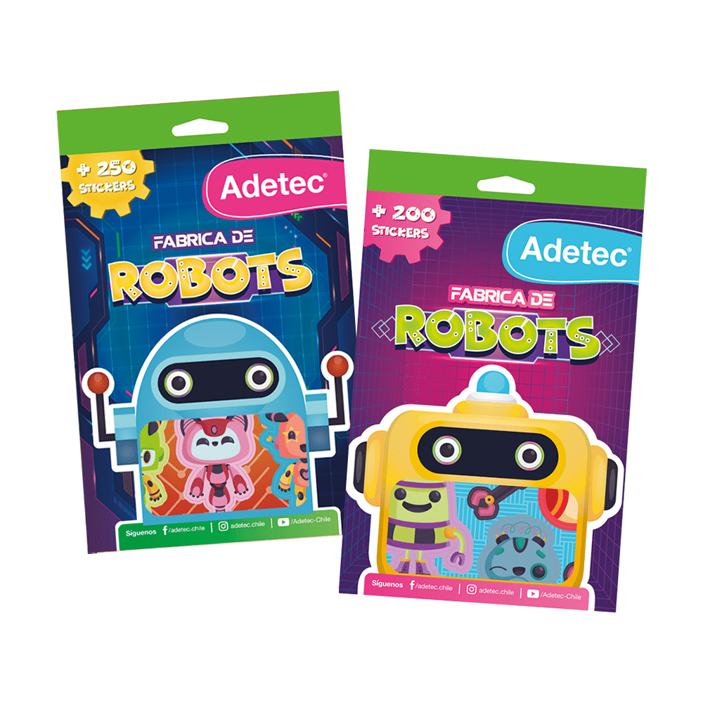 Block De Stickers Fabrica De Robots Adetec +200 Stickers