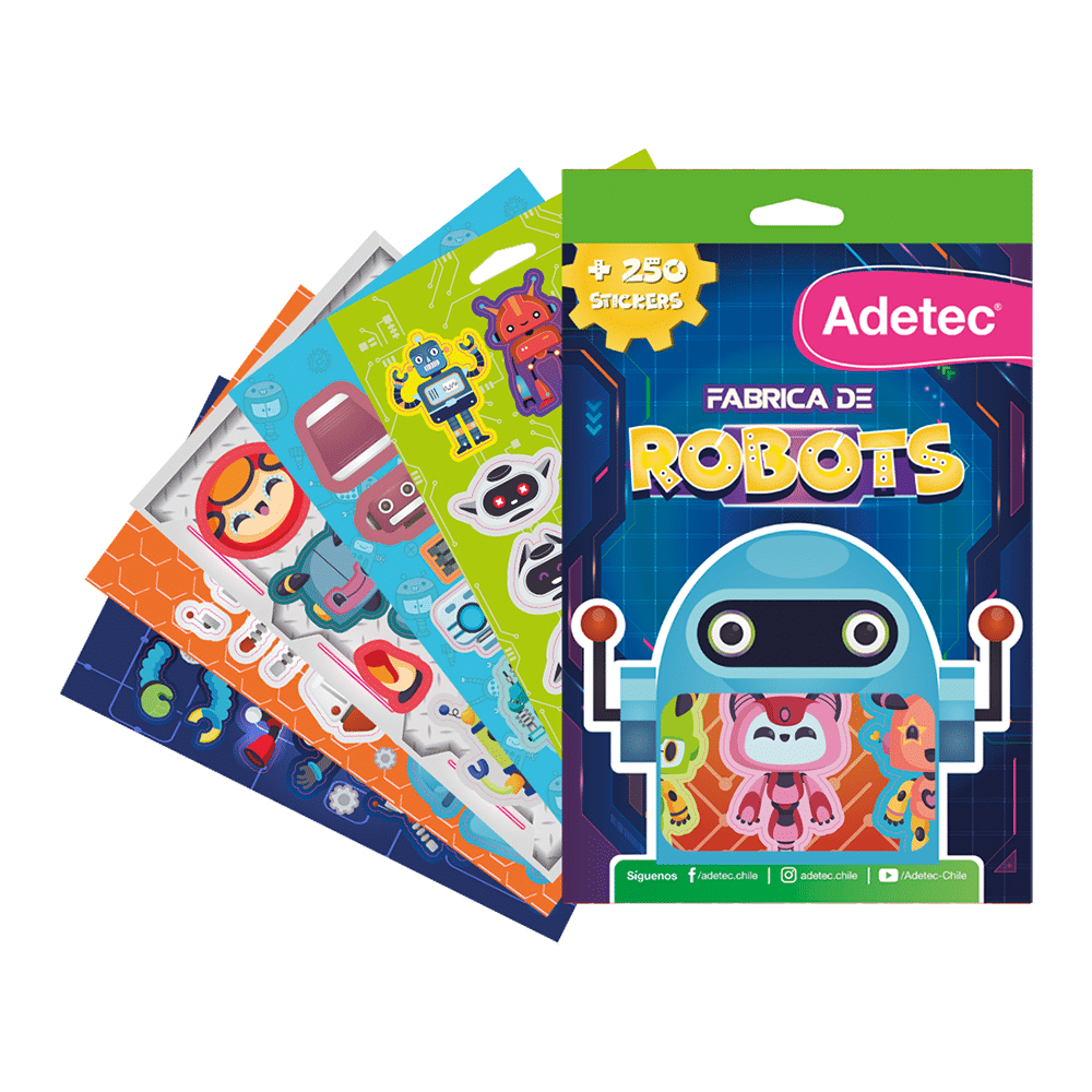 Block De Stickers Fabrica De Robots Adetec +200 Stickers