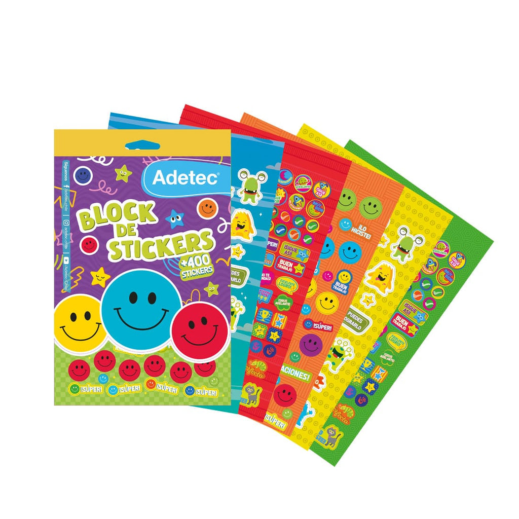 Block De Stickers Motivacionales Adetec +400 Stickers