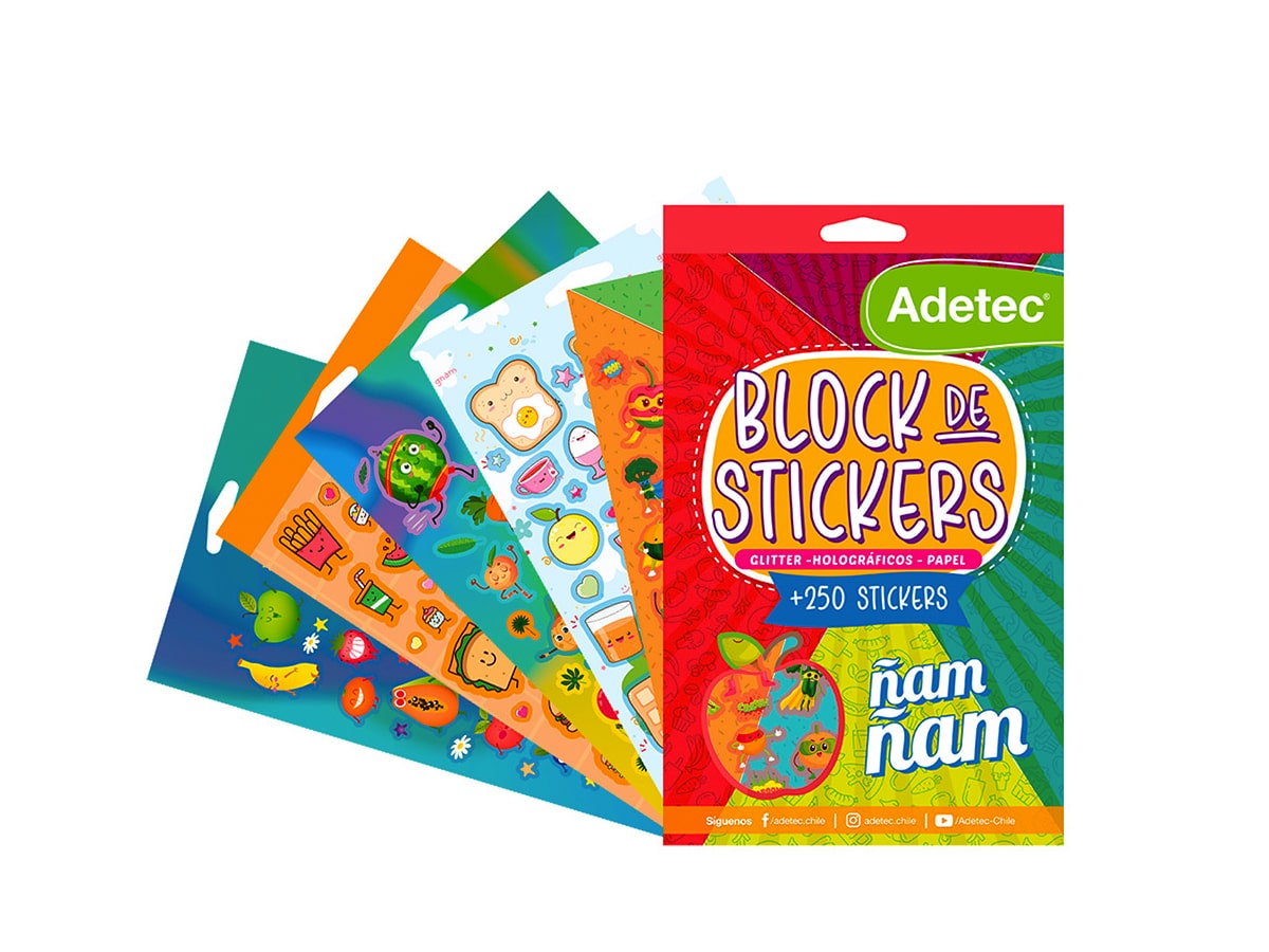 Block De Stickers Ñam Ñam Adetec +250 Stickers