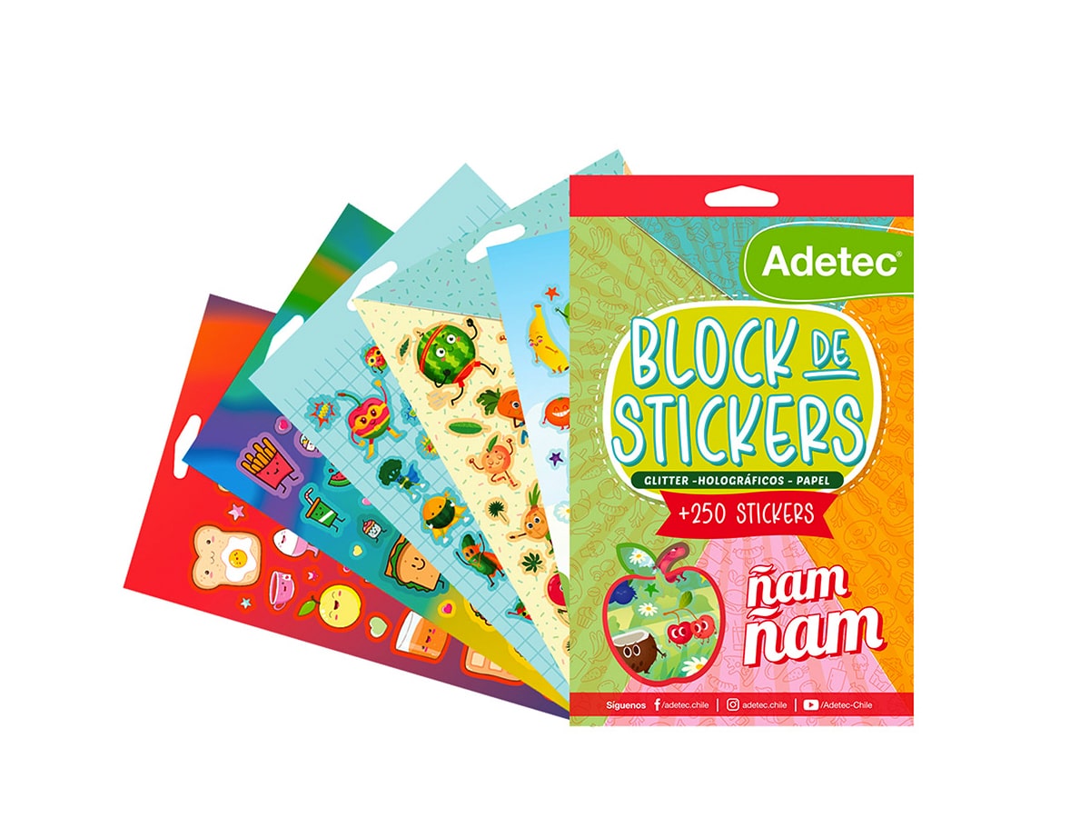 Block De Stickers Ñam Ñam Adetec +250 Stickers