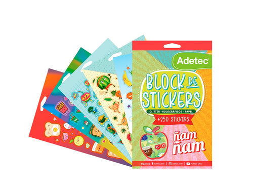Block De Stickers Ñam Ñam Adetec +250 Stickers