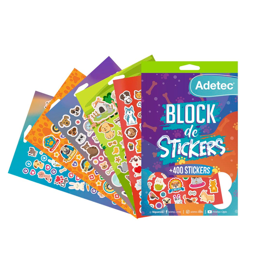 Block De Stickers Mascotas Adetec +400 Stickers - 831
