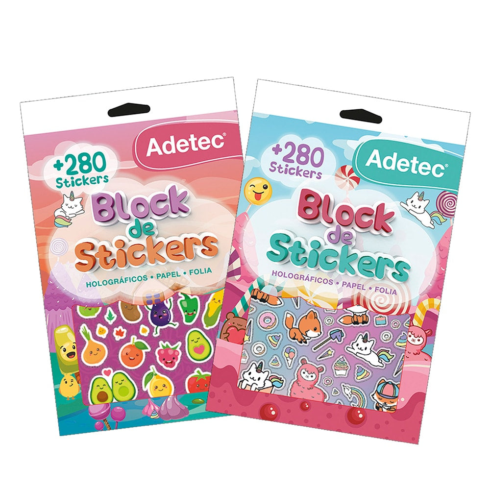 Block De Stickers Figuras Infantiles Kawaii Adetec +280 Stickers - 832