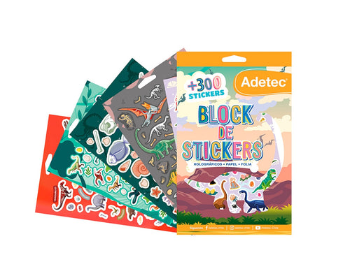 Block De Stickers Dinosaurios +300 Stickers