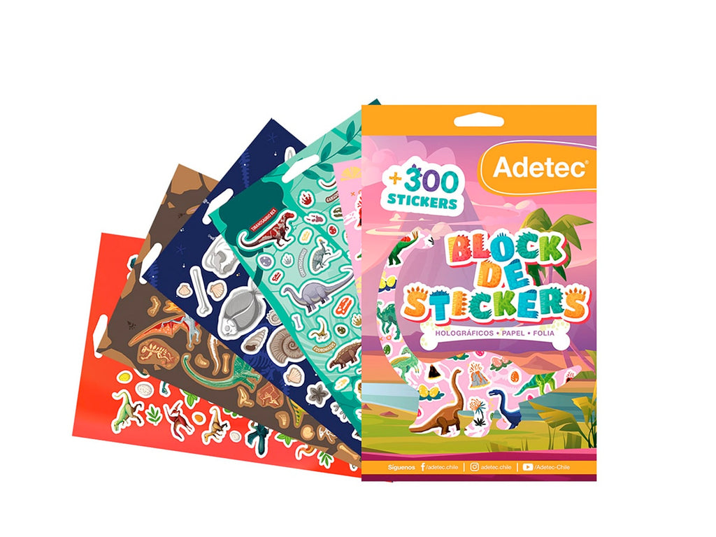 Block De Stickers Dinosaurios +300 Stickers