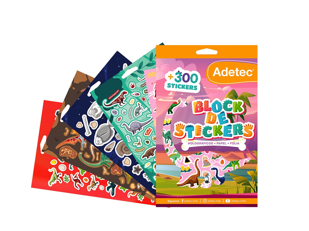 Block De Stickers Dinosaurios +300 Stickers