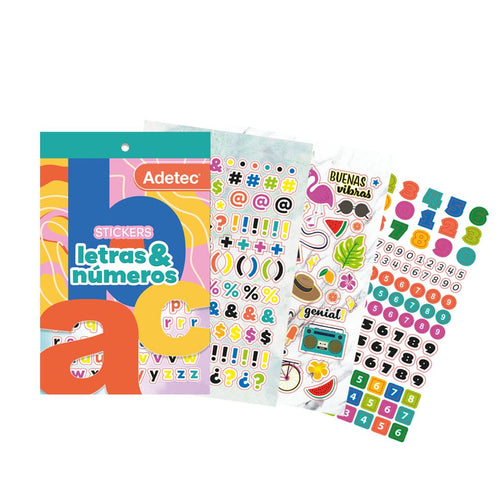 Block De Stickers Motivacionales Letras Y Números Adetec - 843