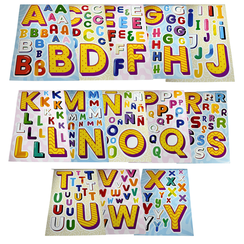 Block Stickers De Letras + Símbolos,+250 Stickers Escolares Adetec