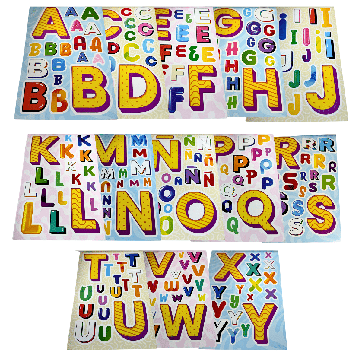 Block Stickers De Letras + Símbolos,+250 Stickers Escolares Adetec
