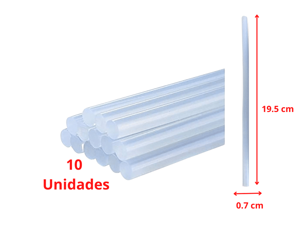 Pack De 10 Barras De Silicona 0.7cm x 19.5cm