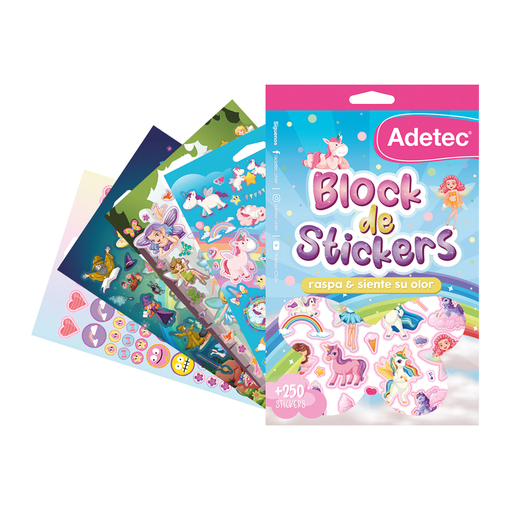 Block Sticker Con Aromas Hadas +250 Stickers Adetec - 851