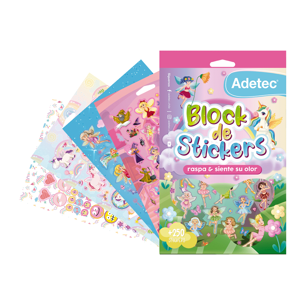 Block Sticker Con Aromas Hadas +250 Stickers Adetec - 851