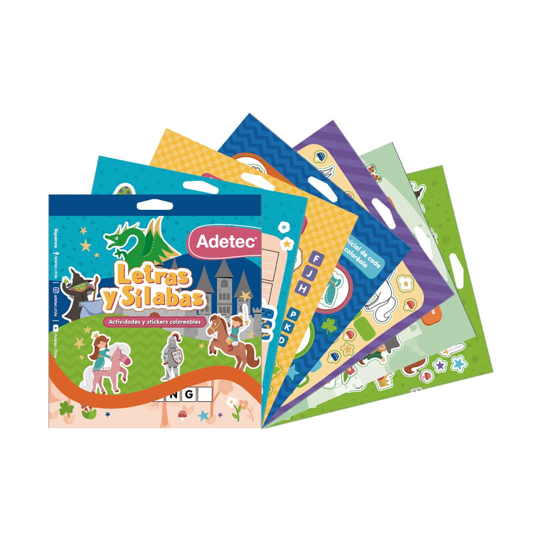 Block De Stickers Motivacionales De Letras y sílabas Coloreables - 860