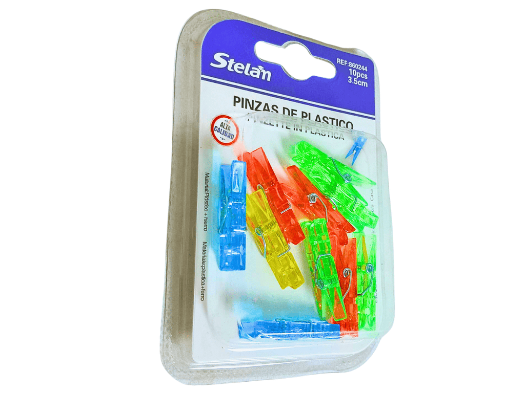 Pinzas en Forma de Perro de Plástico - 3.5 cm (Paquete de 10)