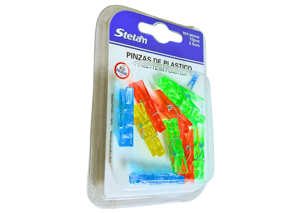 Pinzas en Forma de Perro de Plástico - 3.5 cm (Paquete de 10)