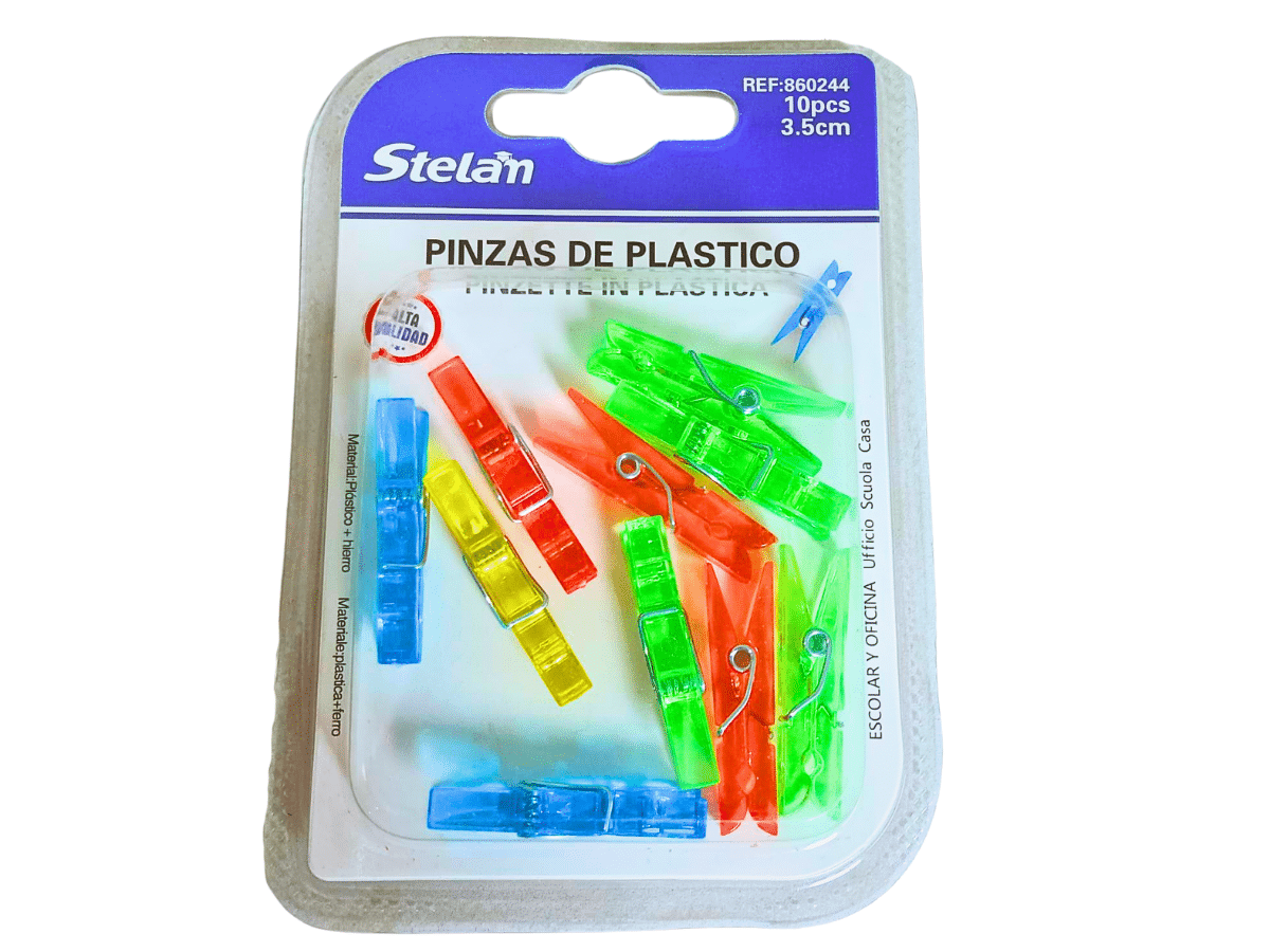 Pinzas en Forma de Perro de Plástico - 3.5 cm (Paquete de 10)