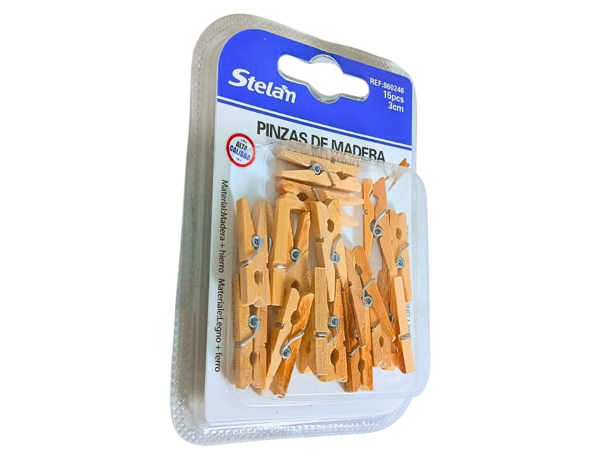 Mini Pinzas de Madera - Pack de 10 Unidades de 3 cm (Tipo Perro)