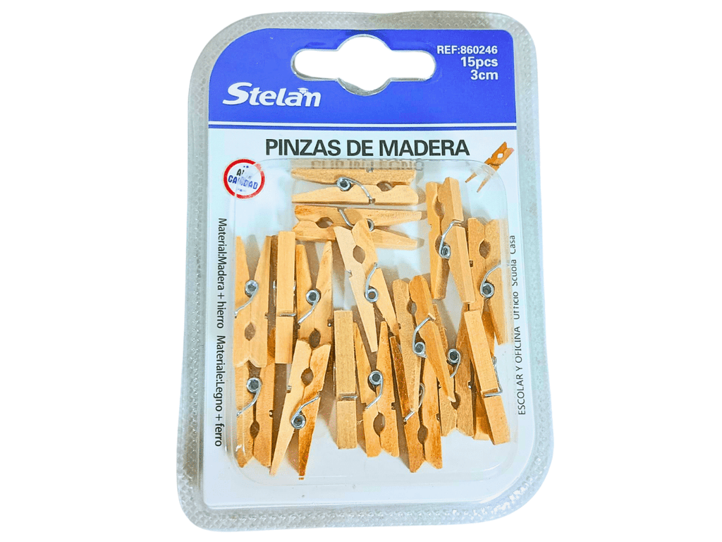 Mini Pinzas de Madera - Pack de 10 Unidades de 3 cm (Tipo Perro)