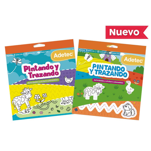 Block De Stickers Pintando Y Trazando Coloreables Adetec - 861