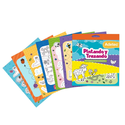 Block De Stickers Pintando Y Trazando Coloreables Adetec - 861