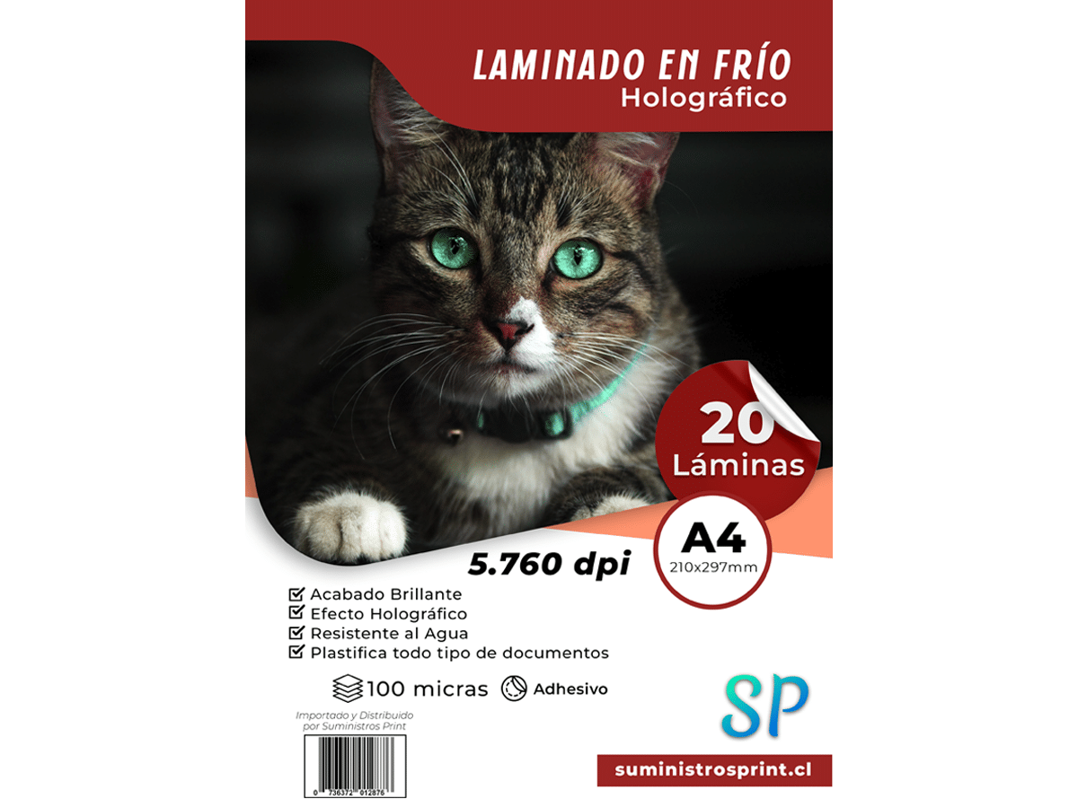 Laminado En Frío Holográfico Tamaño A4 Pack 20 Láminas - Sp