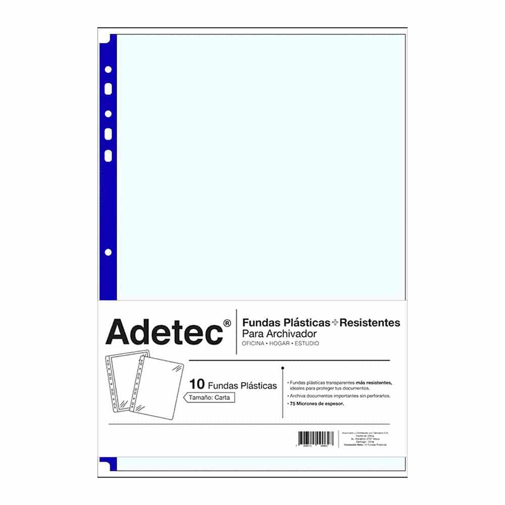 Funda Archivador Resistente Carta Borde Azul 10 Und - 9062