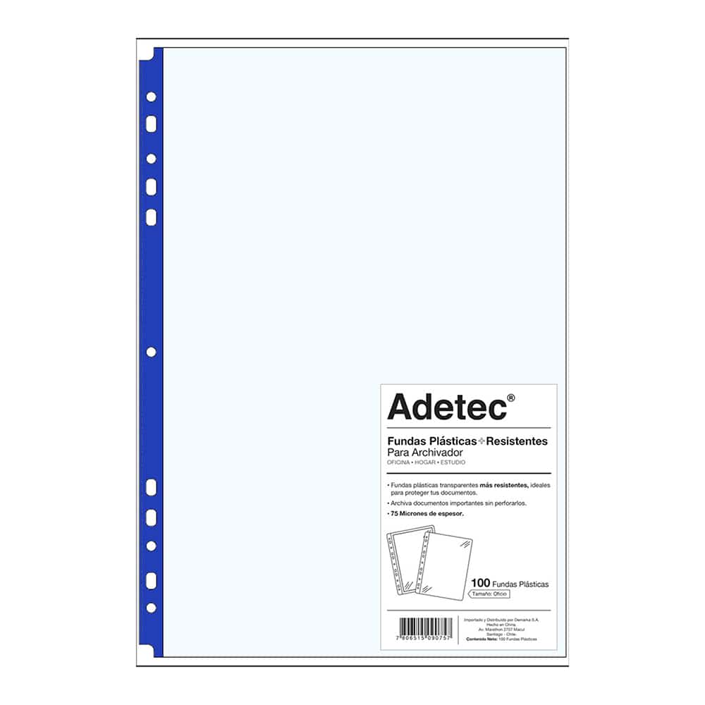 Funda Resistente Para Archivador Oficio Borde Azul 100 Und - 9075