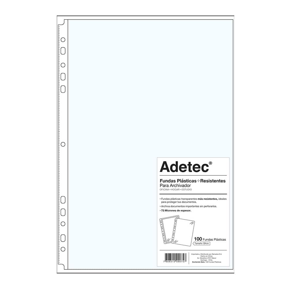 Funda Resistente Para Archivador Oficio Borde Blanco 100 Und - 9085