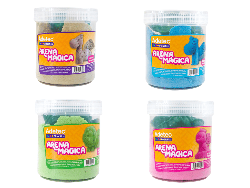 Arena Mágica Adetec de 450gr + 6 Moldes Animalitos