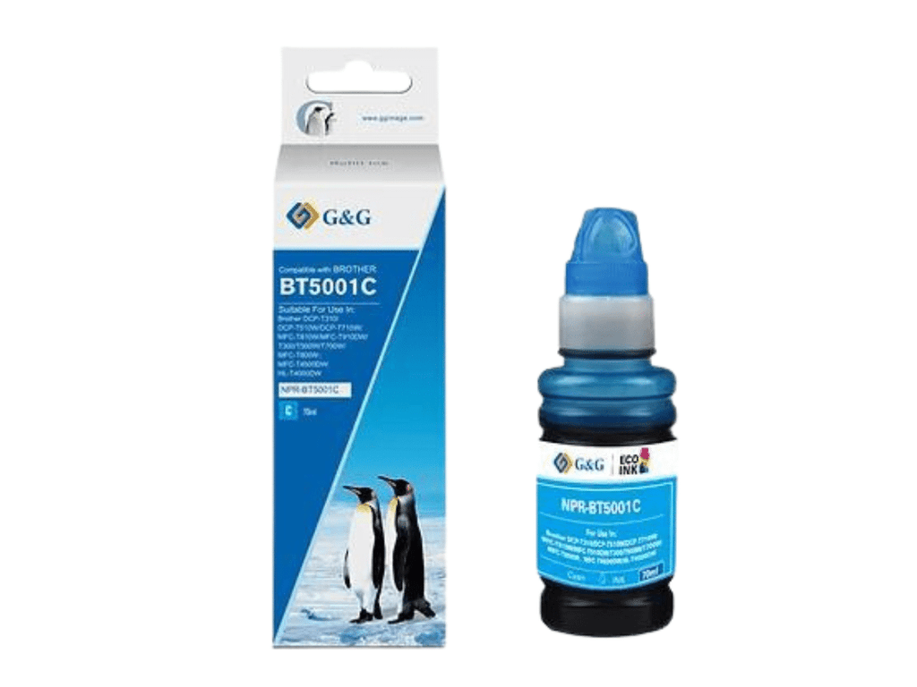 Pack 4 Tintas Para Brother BT6001BK 100 ml BT5001 Colores 70ml