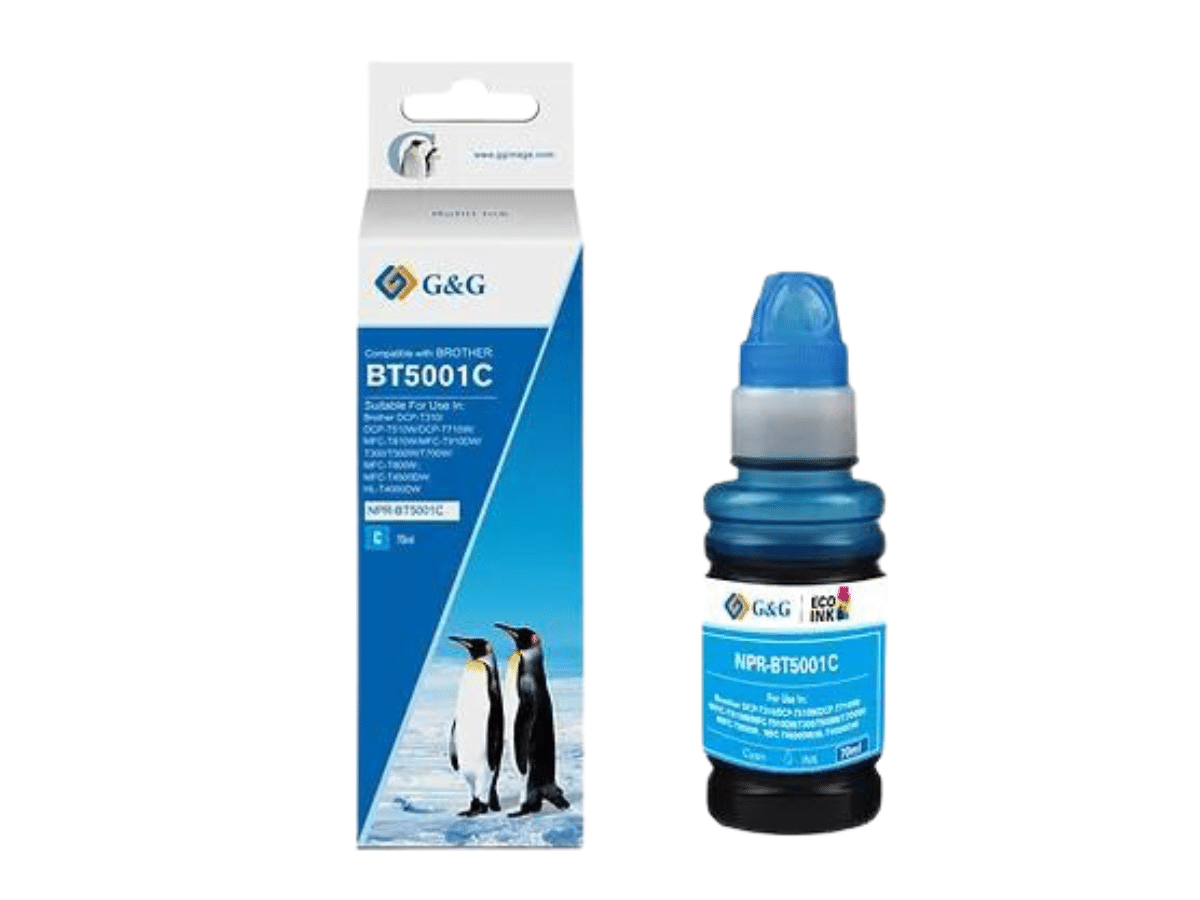 Pack 4 Tintas Para Brother BT6001BK 100 ml BT5001 Colores 70ml