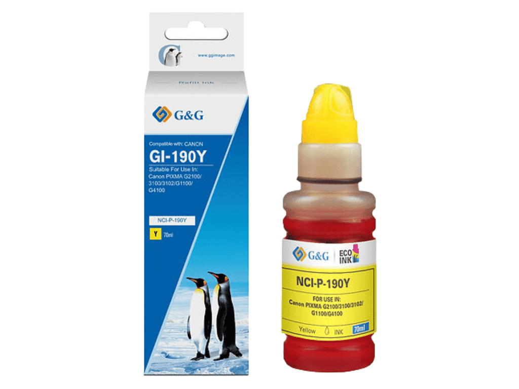 Pack 4 Tintas Refill Ink Para Canon GI-190 /790/890/990 Premium G&amp;G