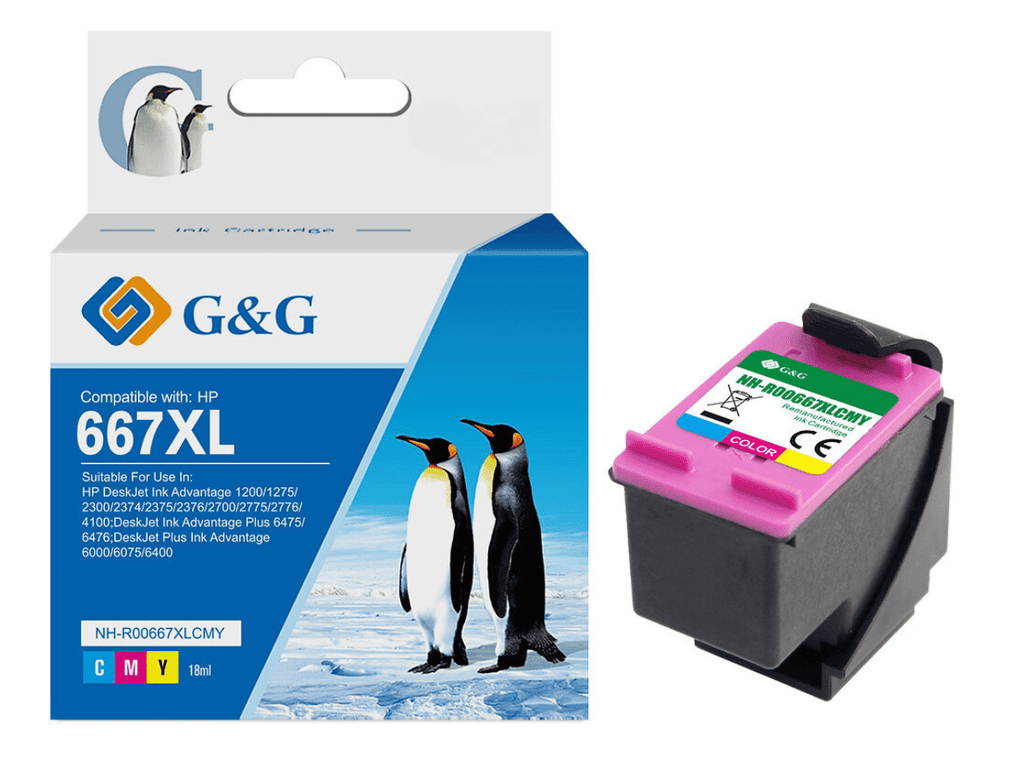 Pack 2 Cartuchos Alternativos H-667 XL Negro Y Colores 18 ml