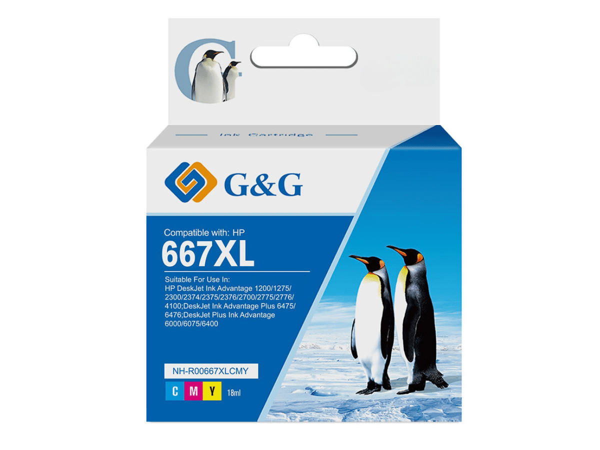 Cartucho 667 XL Alternativo 3 Colores 18 ml GyG