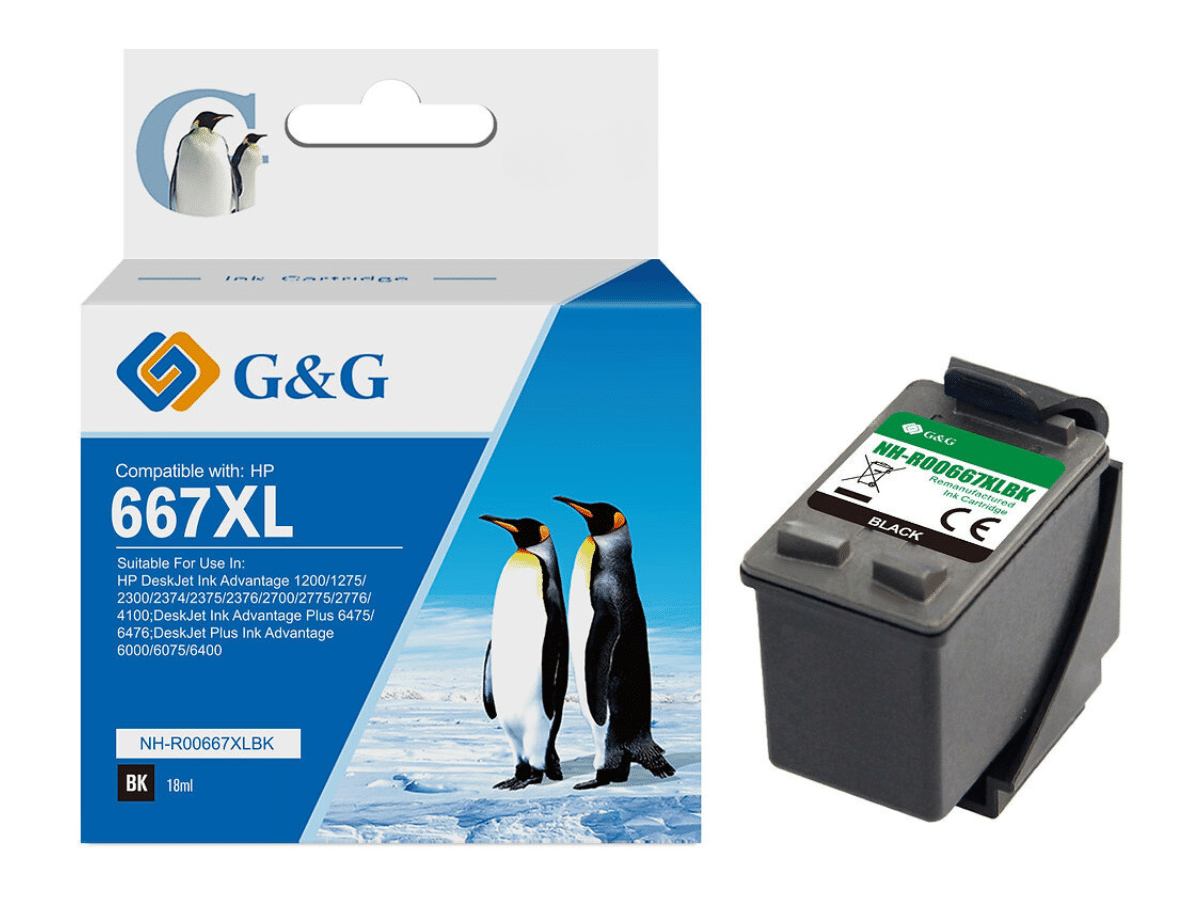 Pack 2 Cartuchos Alternativos H-667 XL Negro Y Colores 18 ml