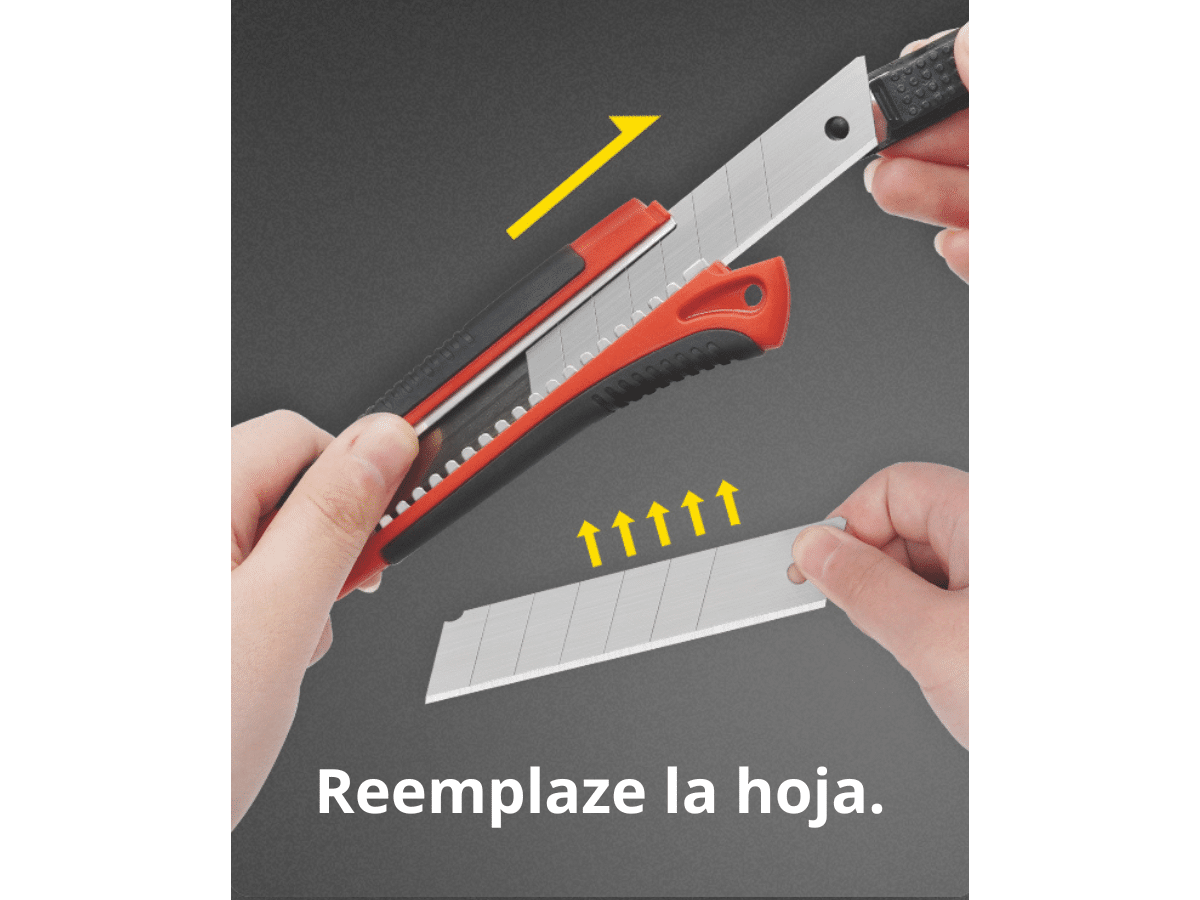 Cutter Corta Cartón Hoja De 18 mm Cambiable, Facil De Cortar